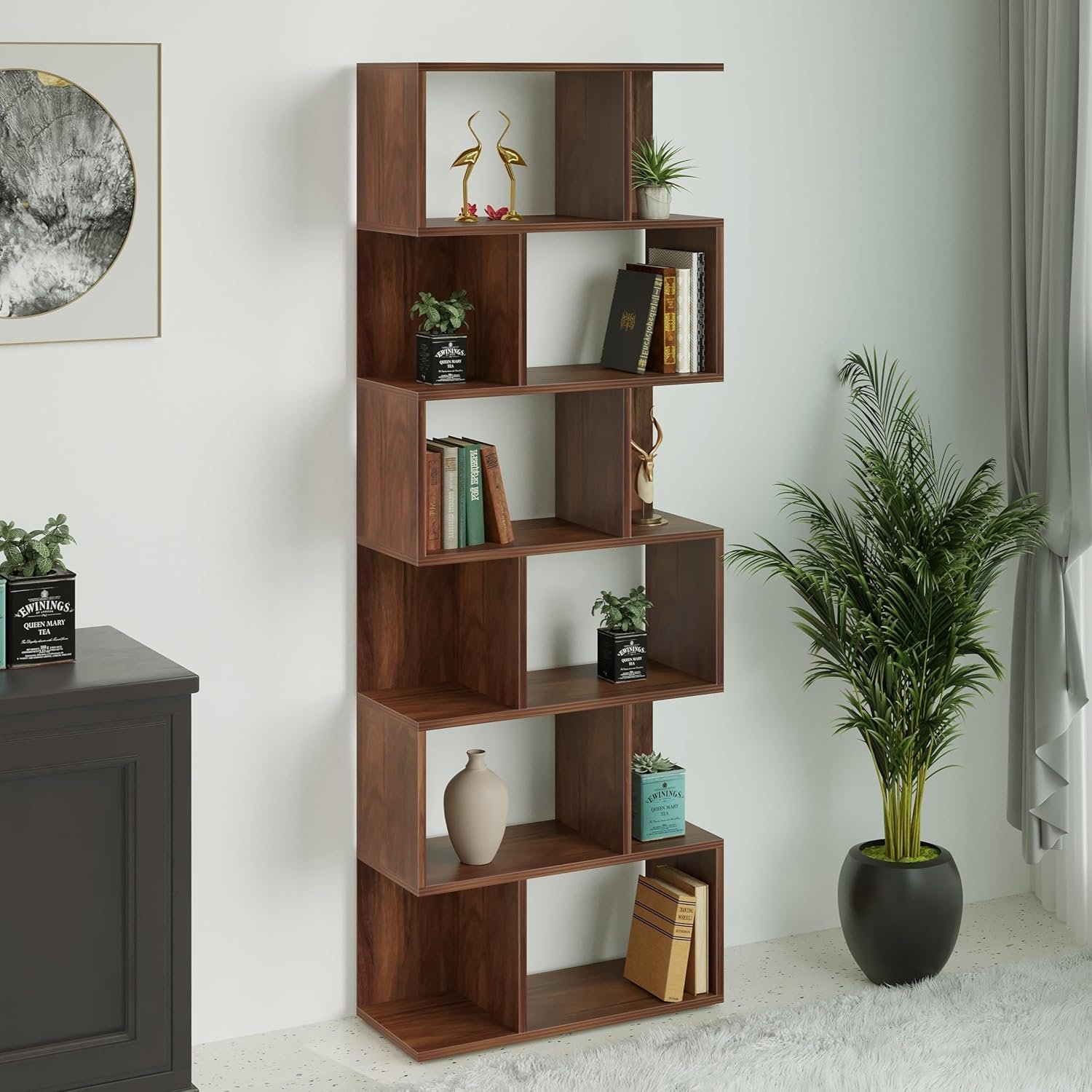 BLUEWUD Crosbon Wooden shelf
