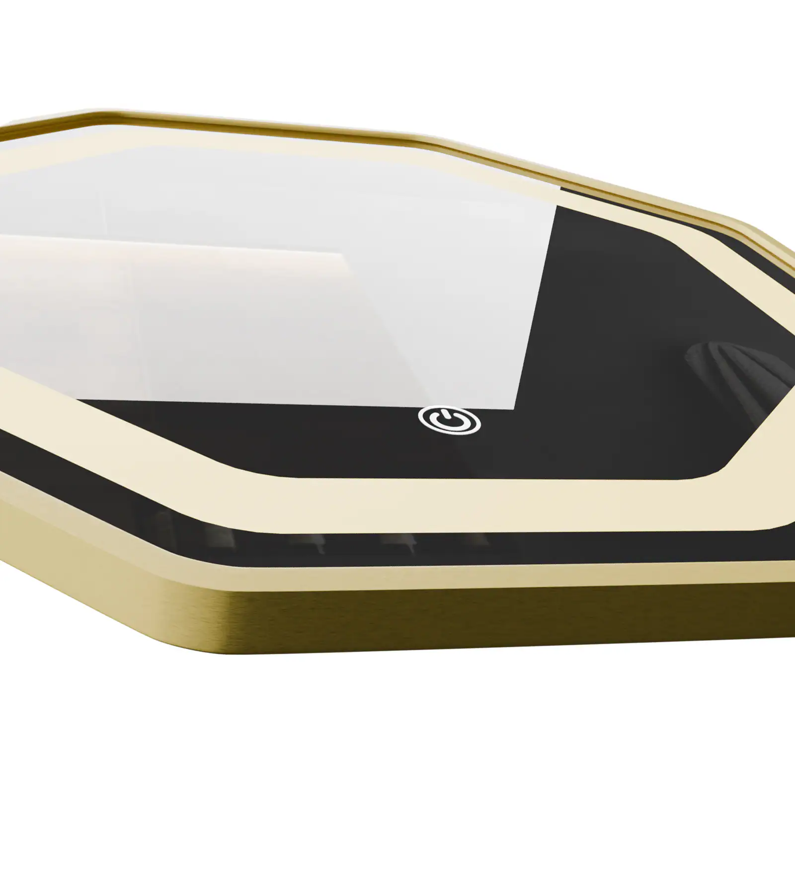 Matte Gold Aluminium Led Octagon Decorative Wall Mirror - Image 2