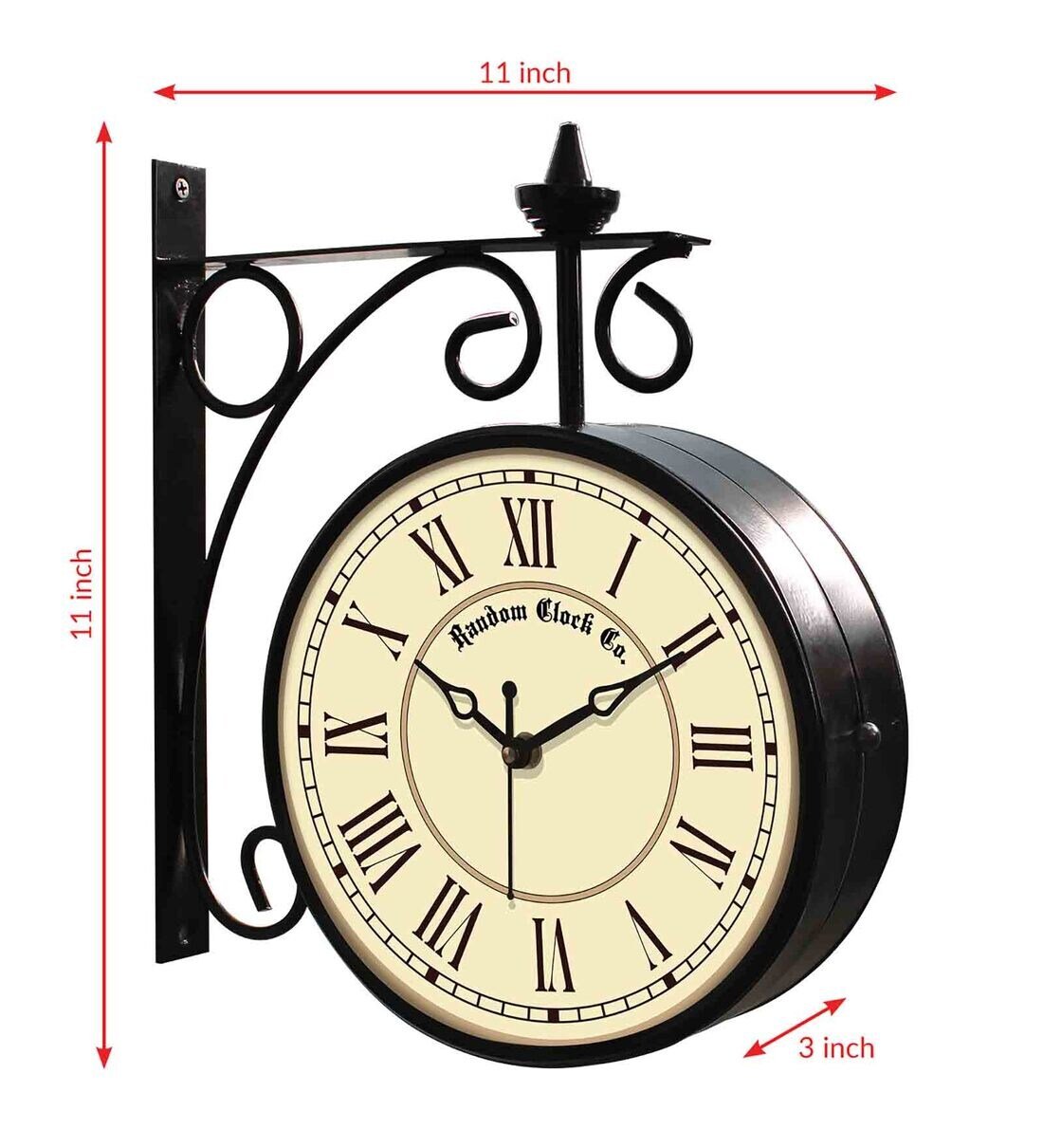 Double Sided Vintage Multicolour Metal Station Clock - Image 3