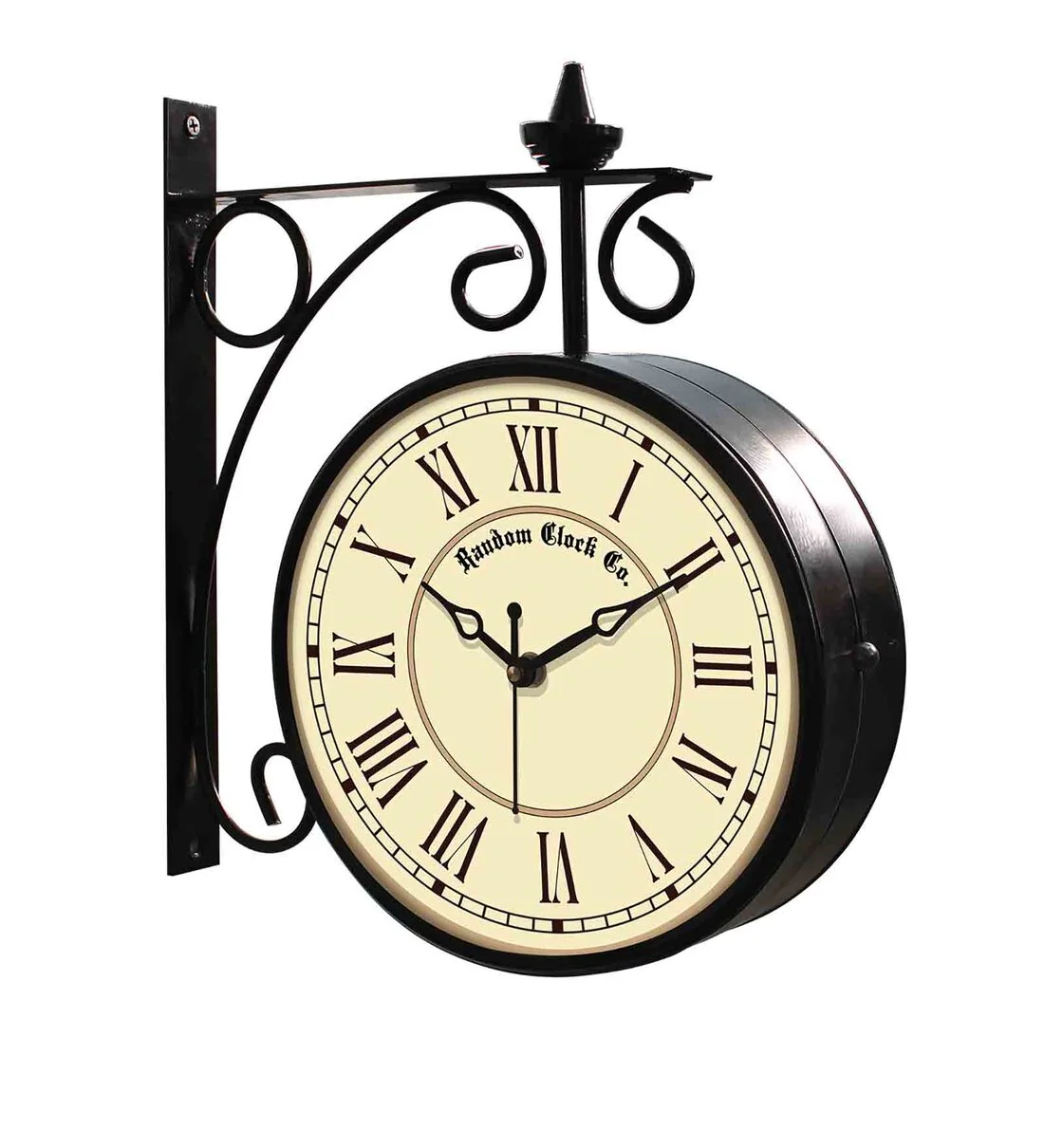 Double Sided Vintage Multicolour Metal Station Clock - Image 4