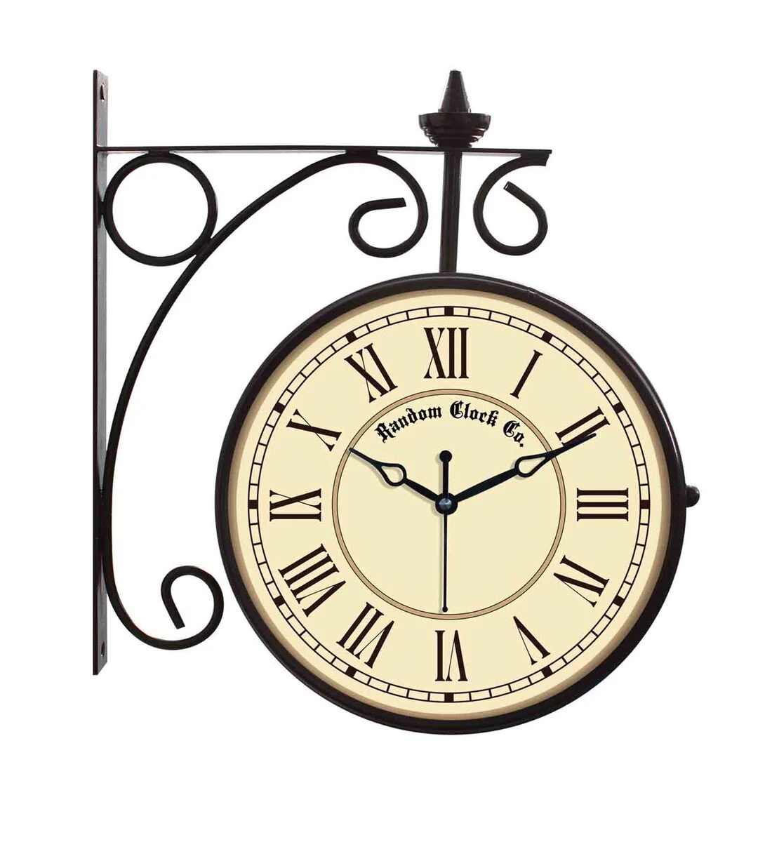 Double Sided Vintage Multicolour Metal Station Clock - Image 2