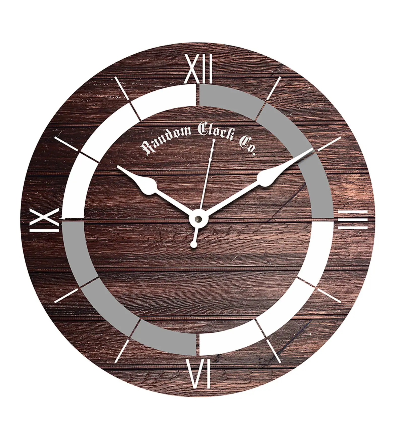 Wooden Roman Number Wall Clock In Brown - Image 4